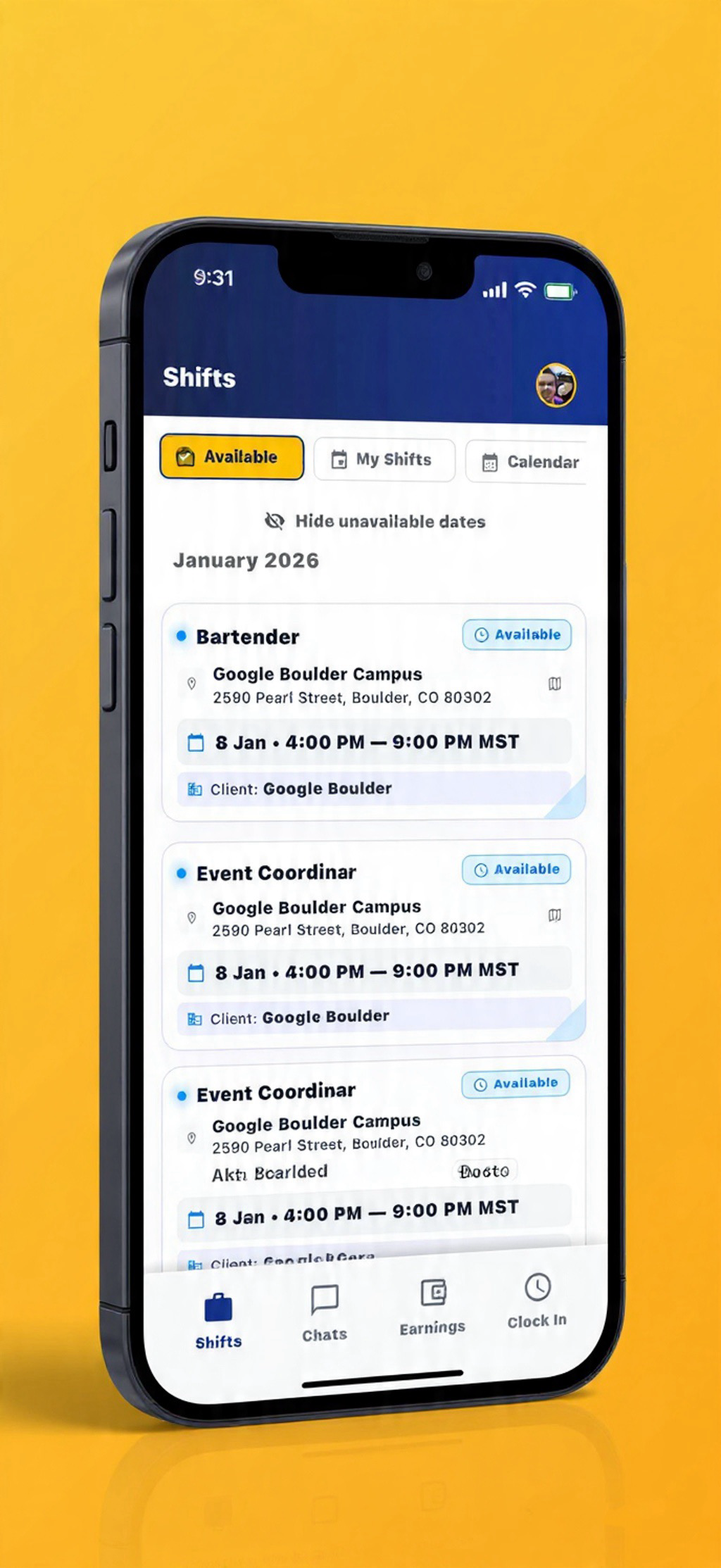 Browse Available Shifts